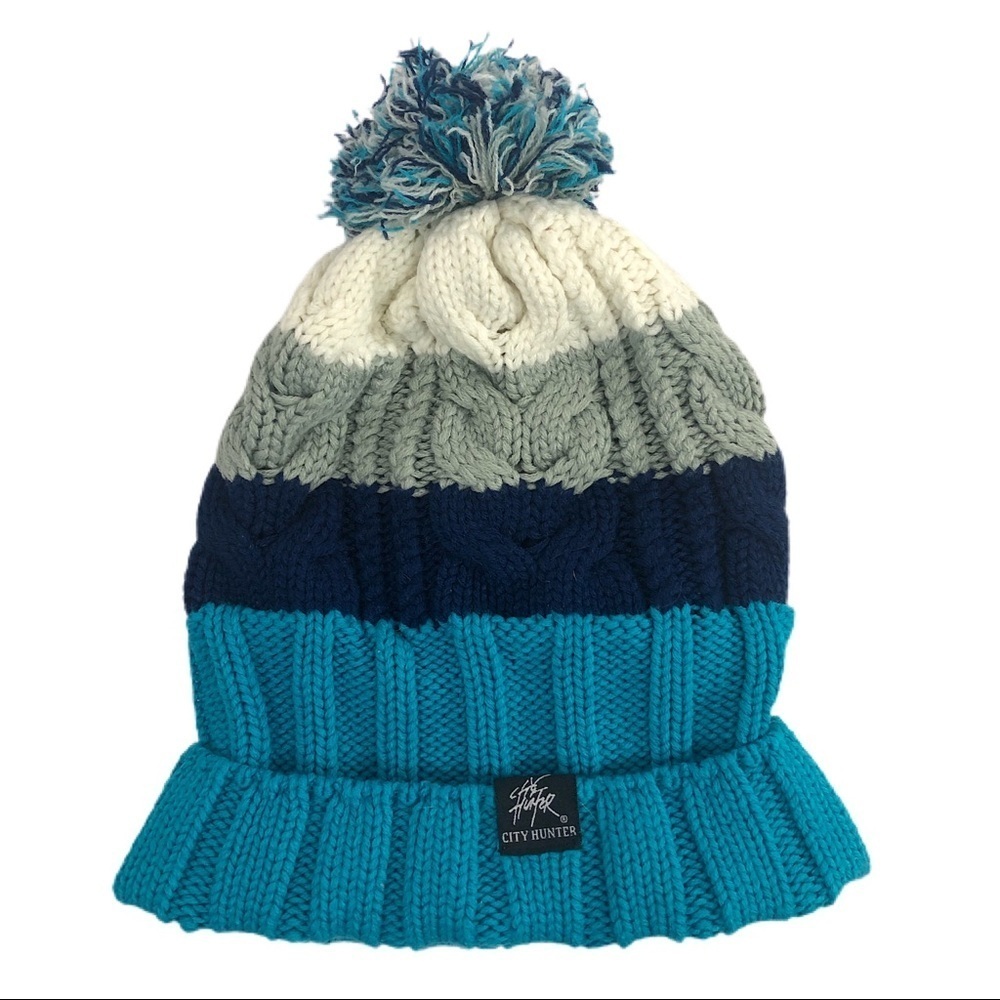 City Hunter Cable Knit Sweater Like Beanie